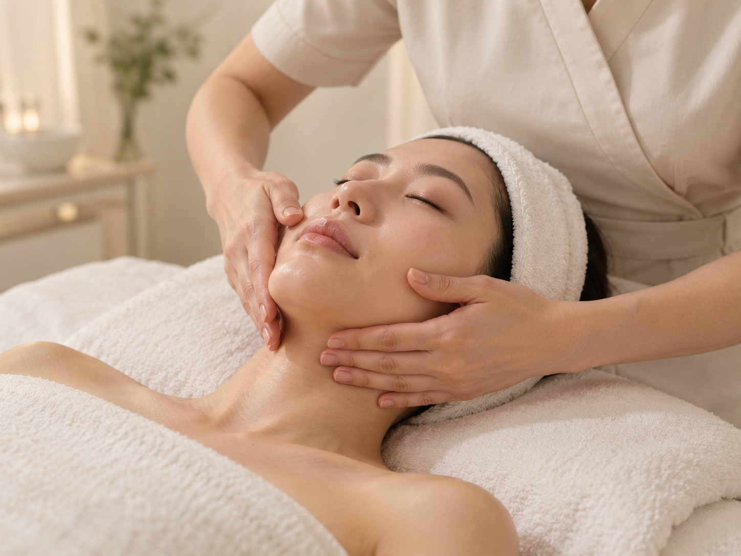 Facial treatment at YUNARA